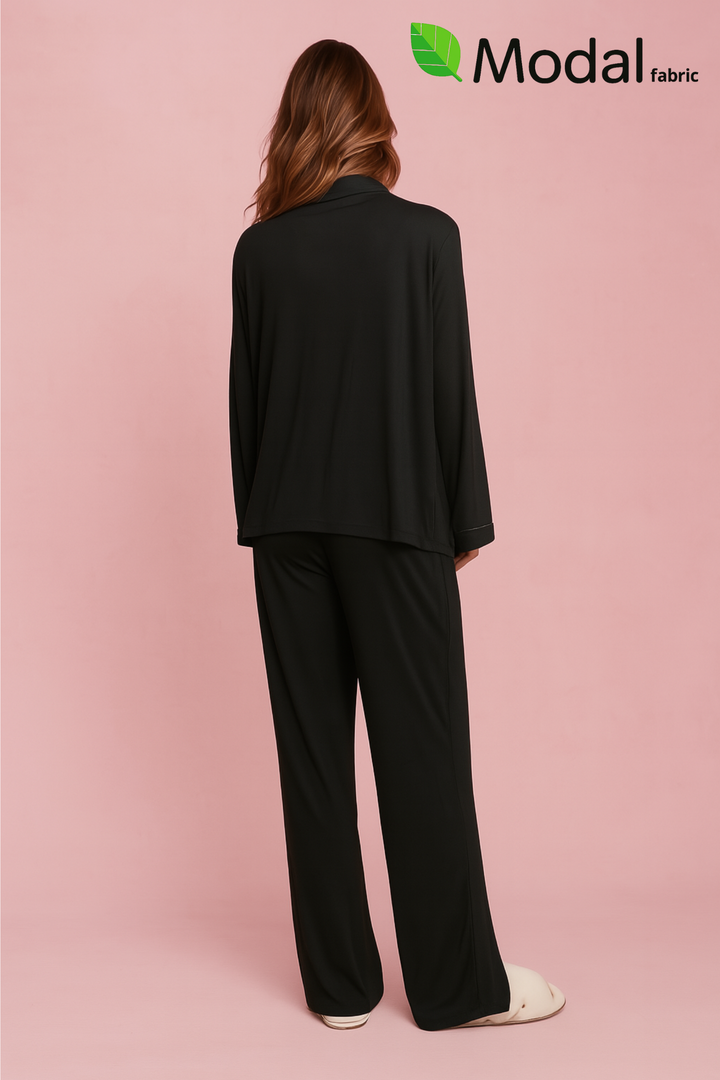 Cloudsoft Modal Long PJ Set - Blackaos-init aos-animate