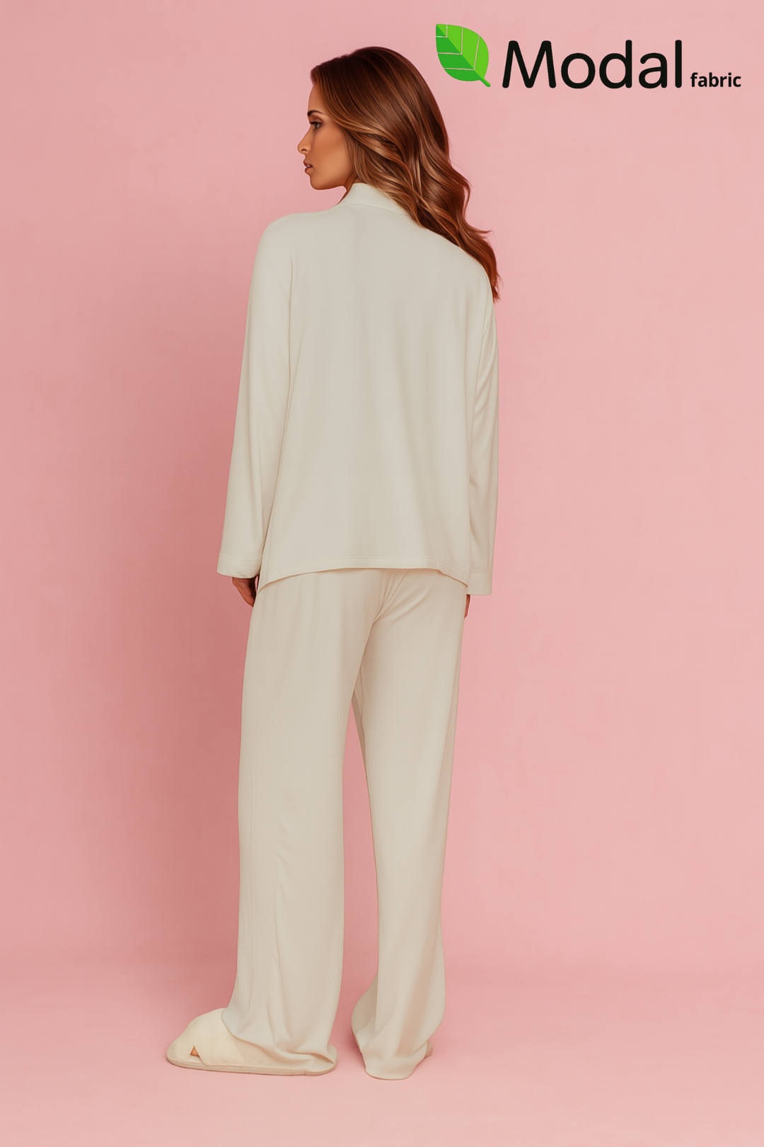 Cloudsoft Modal Long PJ Set - Whiteaos-init aos-animate