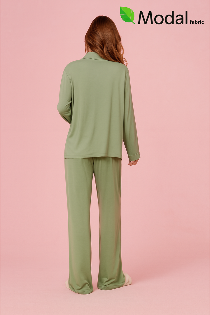 Cloudsoft Modal Long PJ Set - Oliveaos-init aos-animate