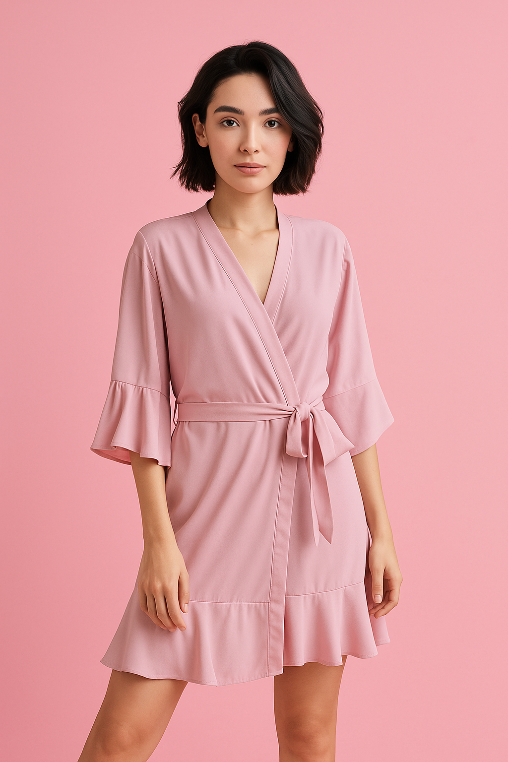 Ruffle Robe- Pinkaos-init aos-animate