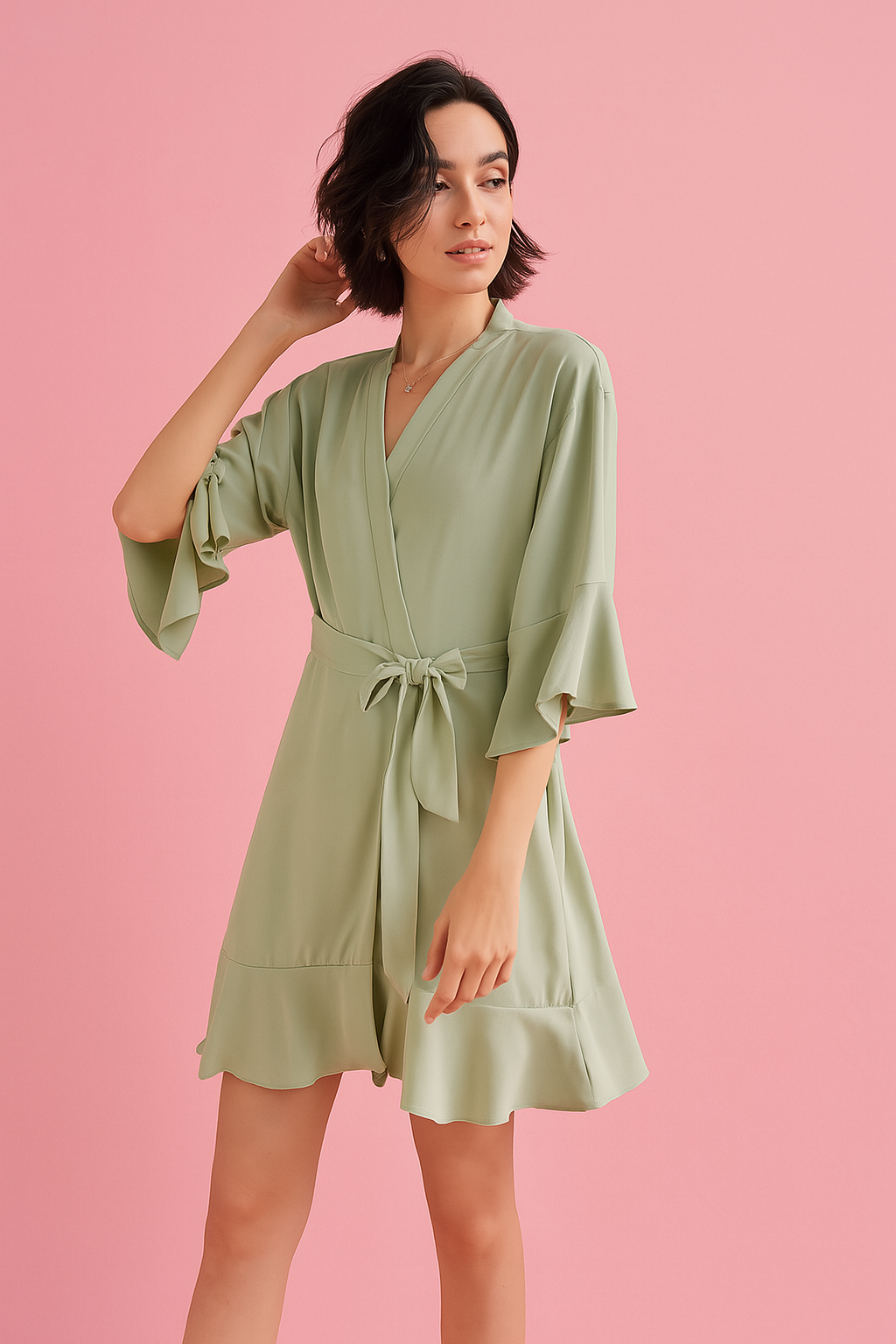Ruffle Robe-Sage Greenaos-init aos-animate