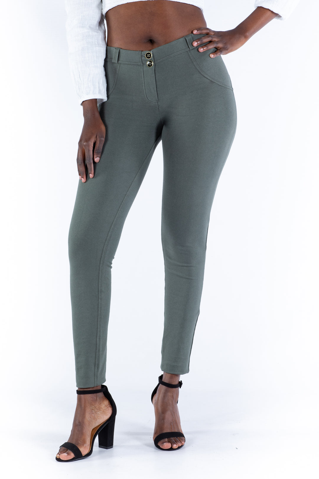 Mid waist Butt lifting Shaping pants - Oliveaos-init aos-animate