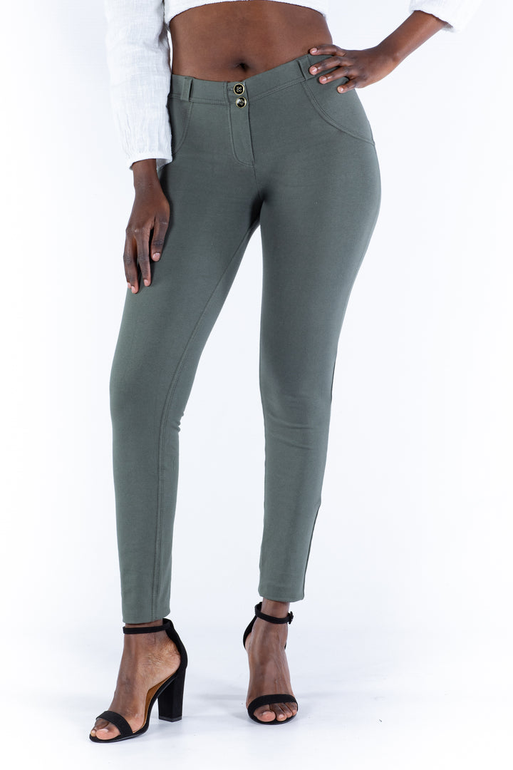 Mid waist Butt lifting Shaping pants - Oliveaos-init aos-animate