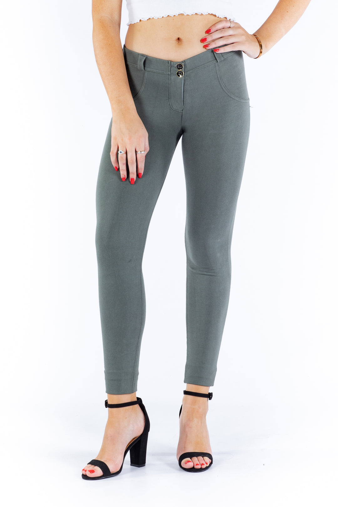 Mid waist Butt lifting Shaping pants - Oliveaos-init aos-animate