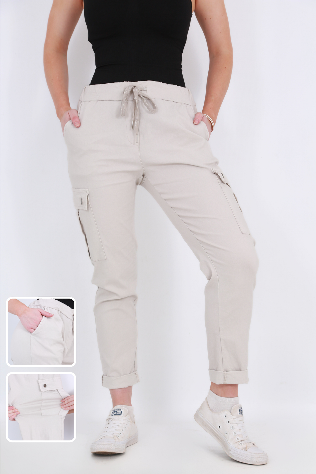 Made in Italy Magic Pants-Cream Cargoaos-init aos-animate