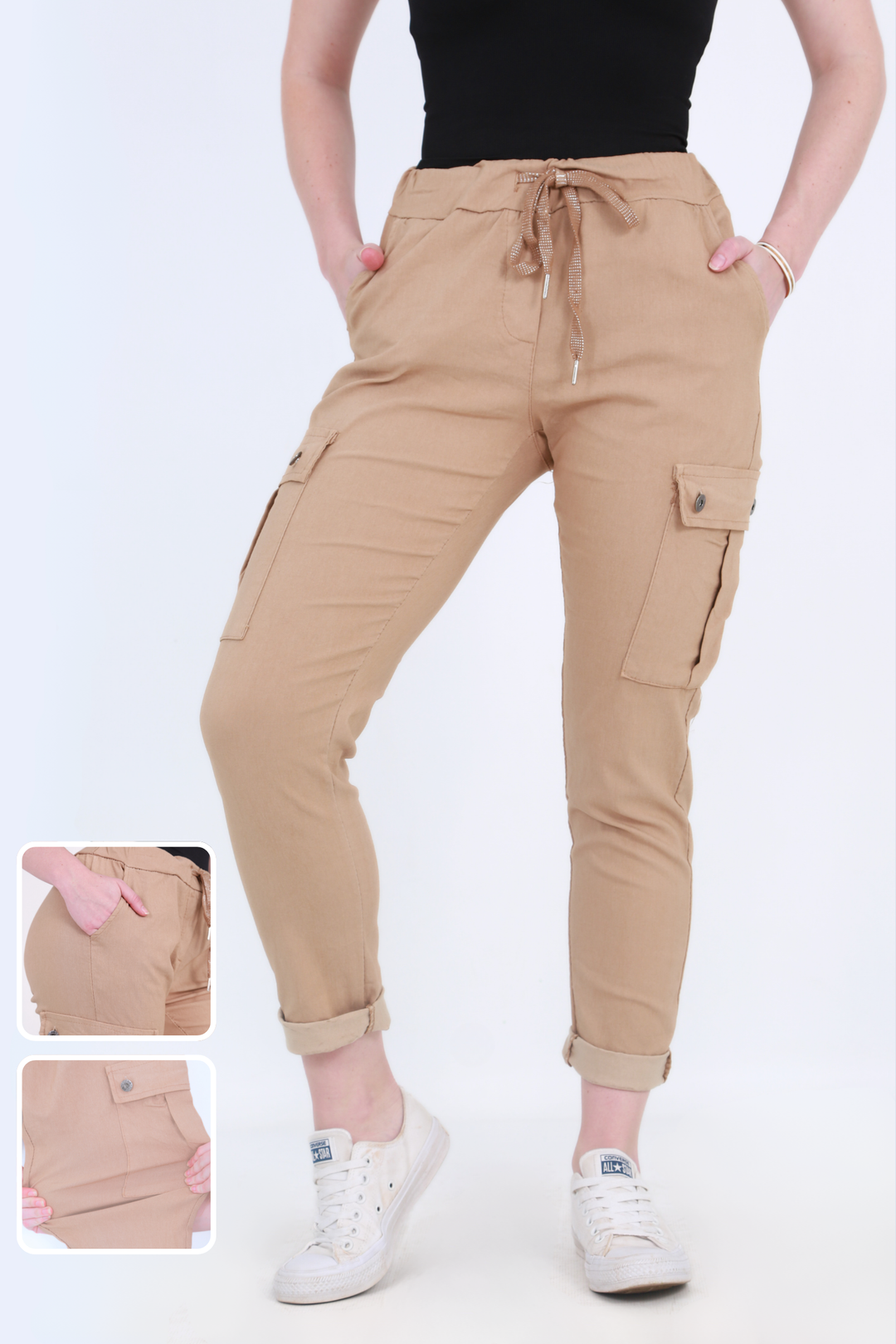 Made in Italy Magic Pants- Sand brown cargoaos-init aos-animate