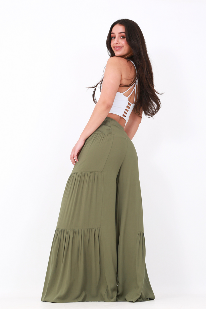 Happy Pants -tie wrap palazzo pants -Greenaos-init aos-animate