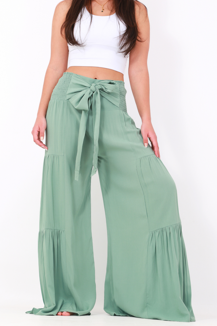Happy Pants -tie wrap palazzo pants -Mintaos-init aos-animate