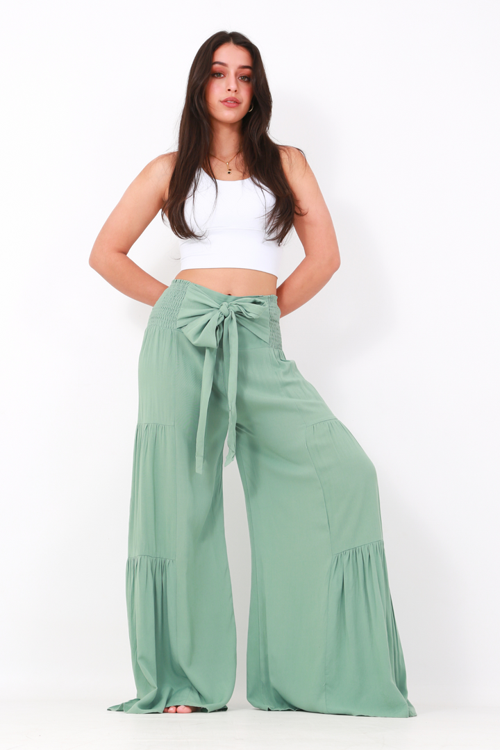 Happy Pants -tie wrap palazzo pants -Mintaos-init aos-animate