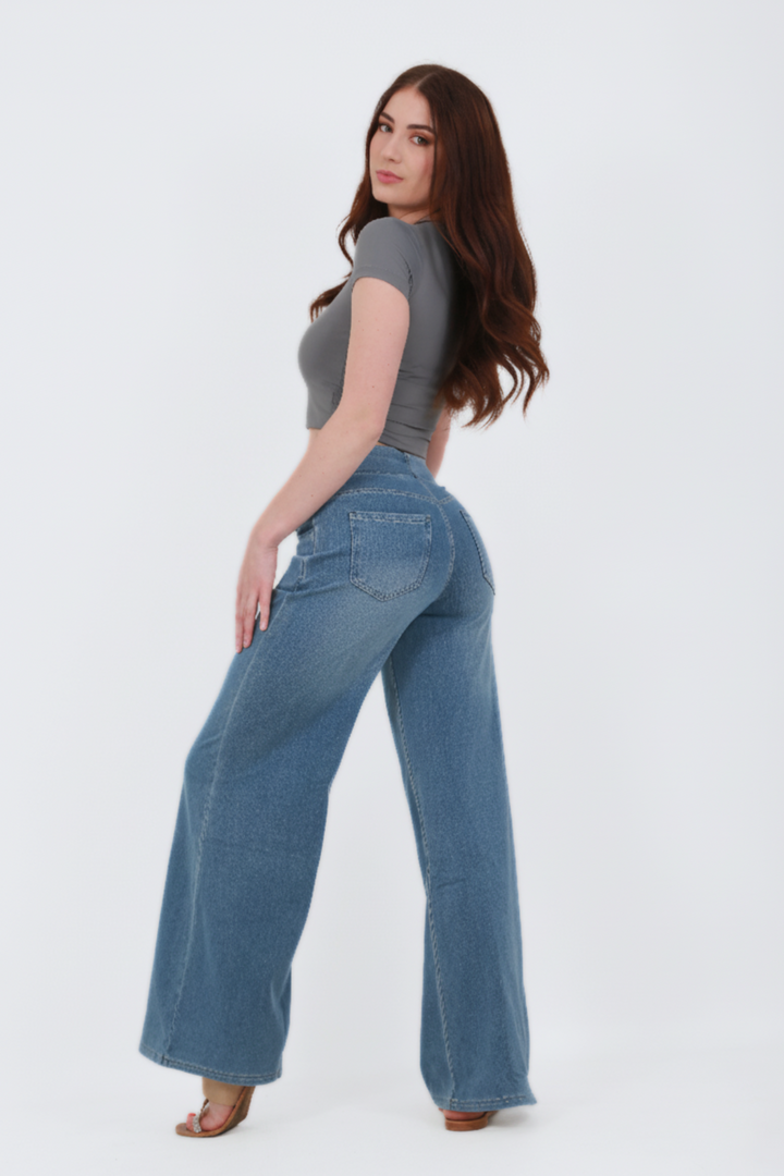 Snugz Flow Pants – High-Waisted wide leg super stretch soft -Light Blueaos-init aos-animate