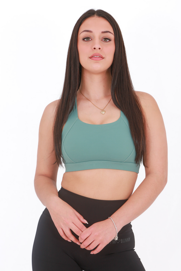 Gym Bunny Elara cross back support bra- Greenaos-init aos-animate