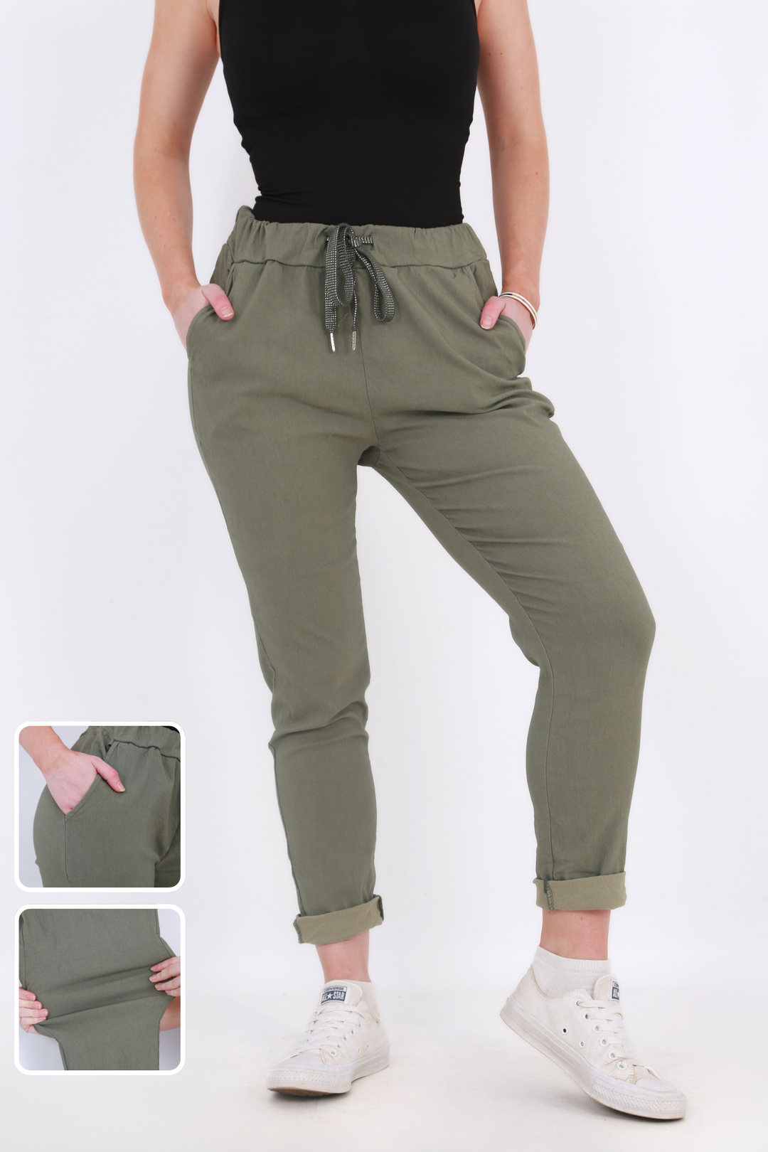 Made in Italy Magic Pants- Dark greenaos-init aos-animate