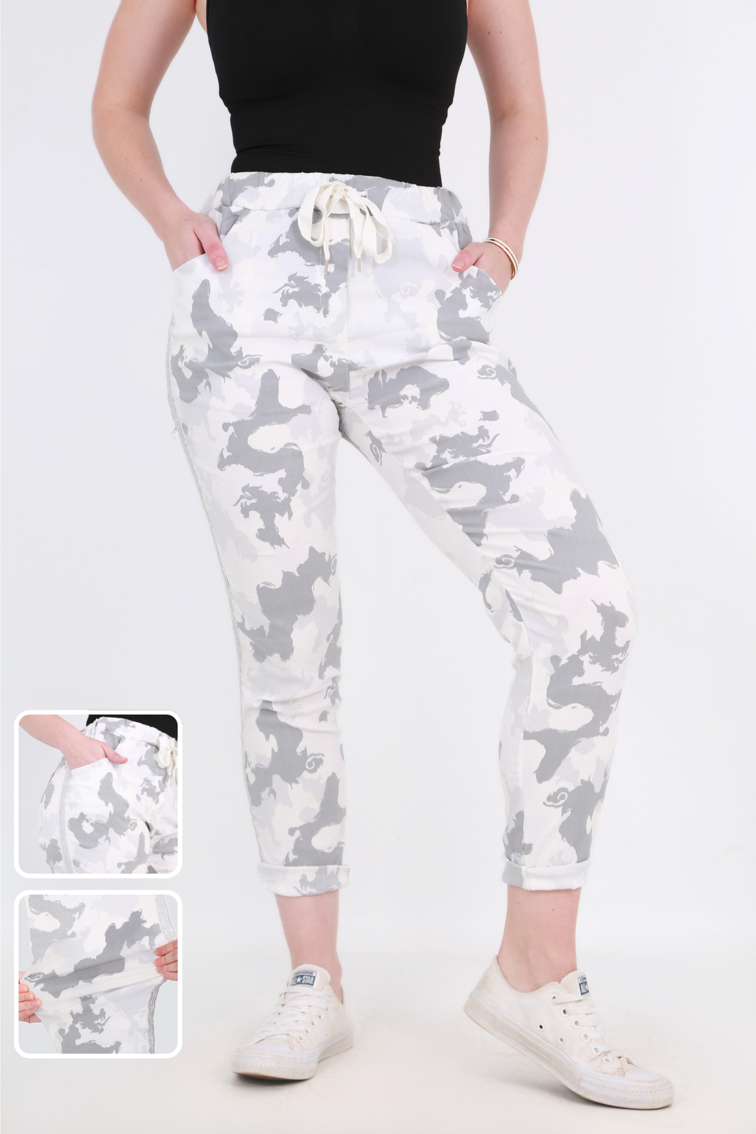 Made in Italy Magic Pants- Light grey camoaos-init aos-animate