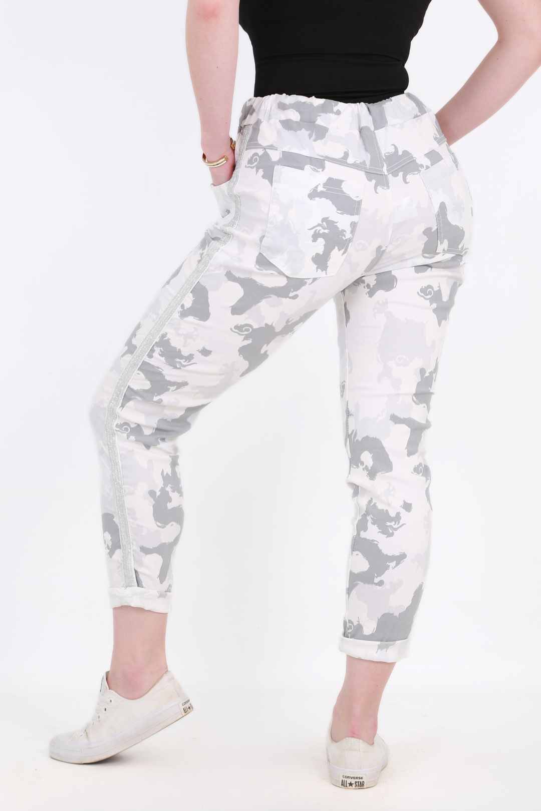 Made in Italy Magic Pants- Light grey camoaos-init aos-animate