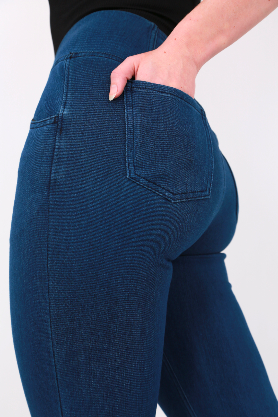 Snugz Crossover High waist Super Stretch Flare Jeggings- Dark Blueaos-init aos-animate