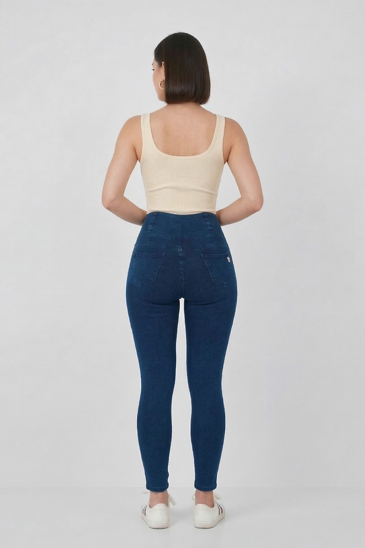 Snugz Crossover High waist Super Stretch Jeggings- Medium blueaos-init aos-animate