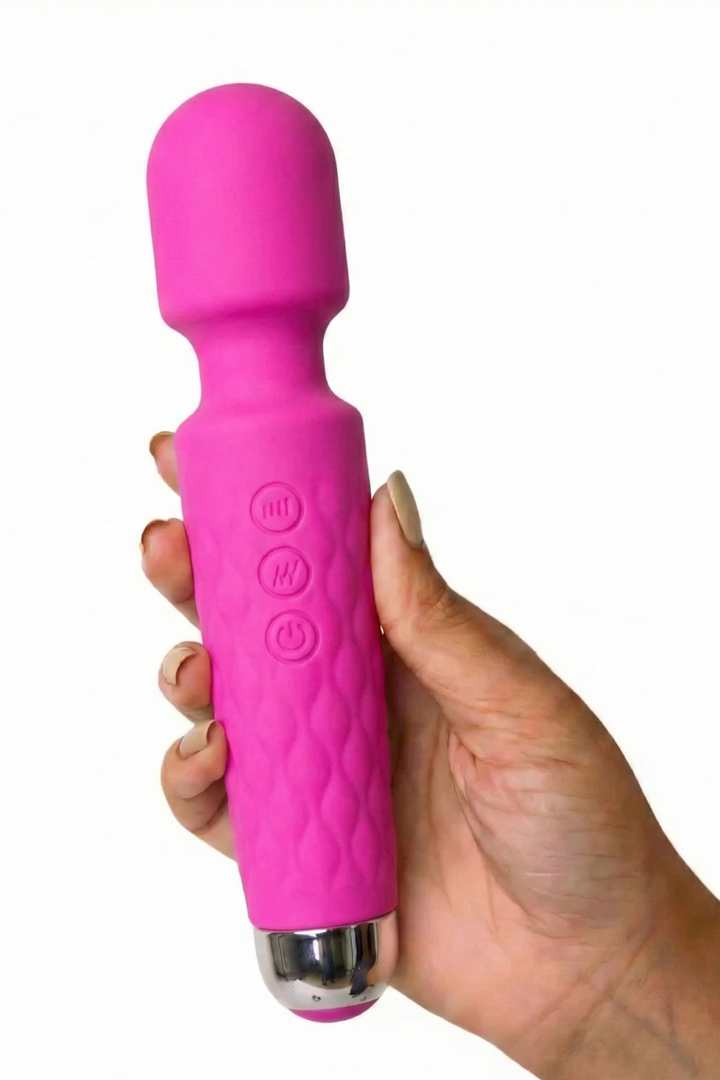 PowerPulse vibrating wand- Cerise pinkaos-init aos-animate