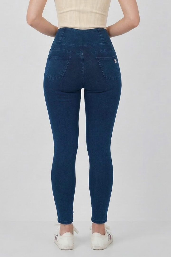 Snugz Crossover High waist Super Stretch Jeggings- Medium blueaos-init aos-animate