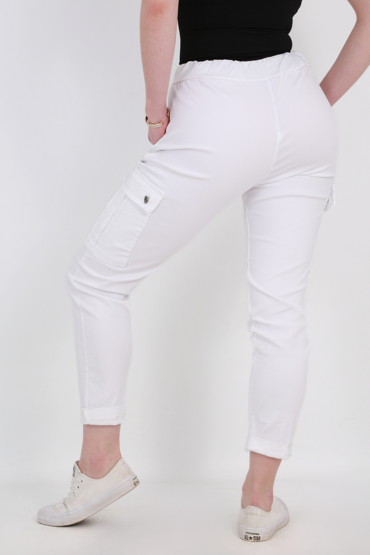 Made in Italy Magic Pants- White cargoaos-init aos-animate