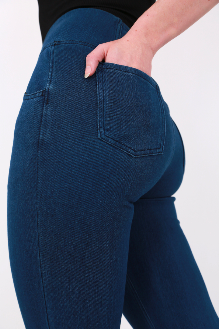 Snugz Crossover High waist Super Stretch Jeggings- Dark blueaos-init aos-animate