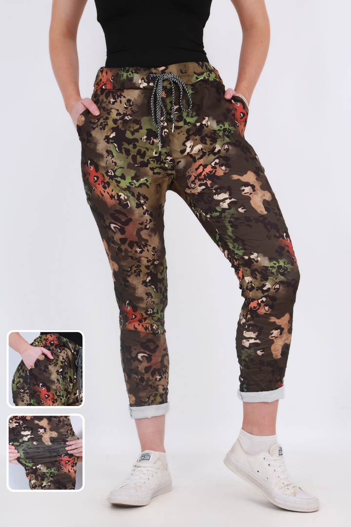 Made in Italy Magic Pants- Green Camoaos-init aos-animate