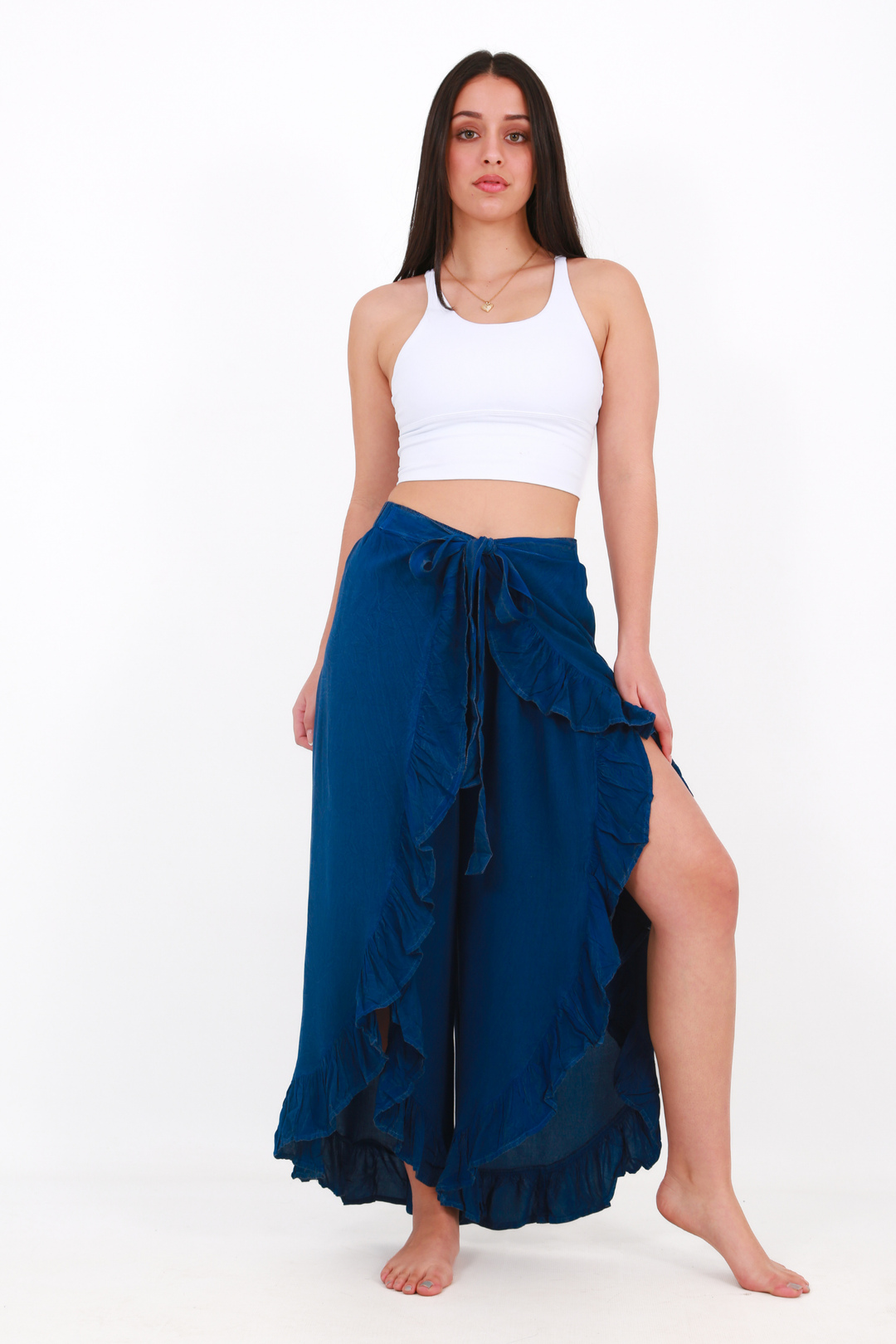 Beach Bunny wrap palazzo pants - blue washaos-init aos-animate