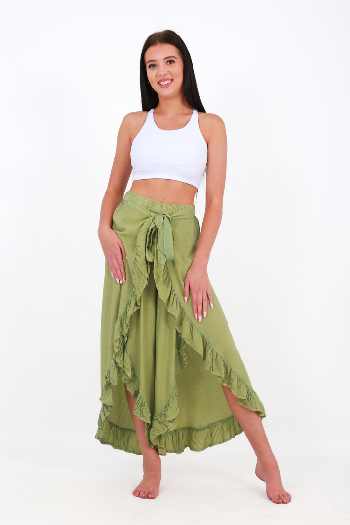 Beach Bunny wrap palazzo - green washaos-init aos-animate