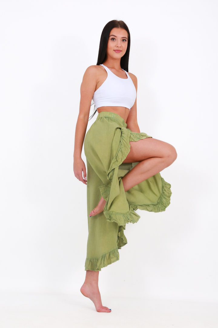 Beach Bunny wrap palazzo - green washaos-init aos-animate