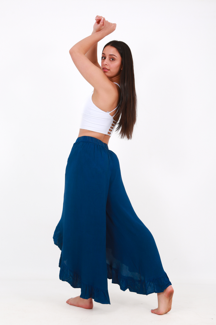 Beach Bunny wrap palazzo pants - blue washaos-init aos-animate