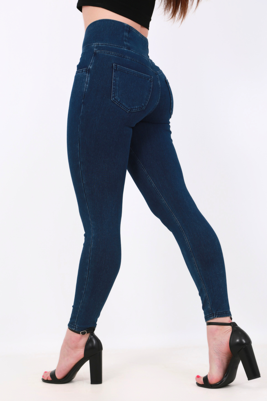 Snugz Crossover High waist Super Stretch Jeggings- Dark blueaos-init aos-animate
