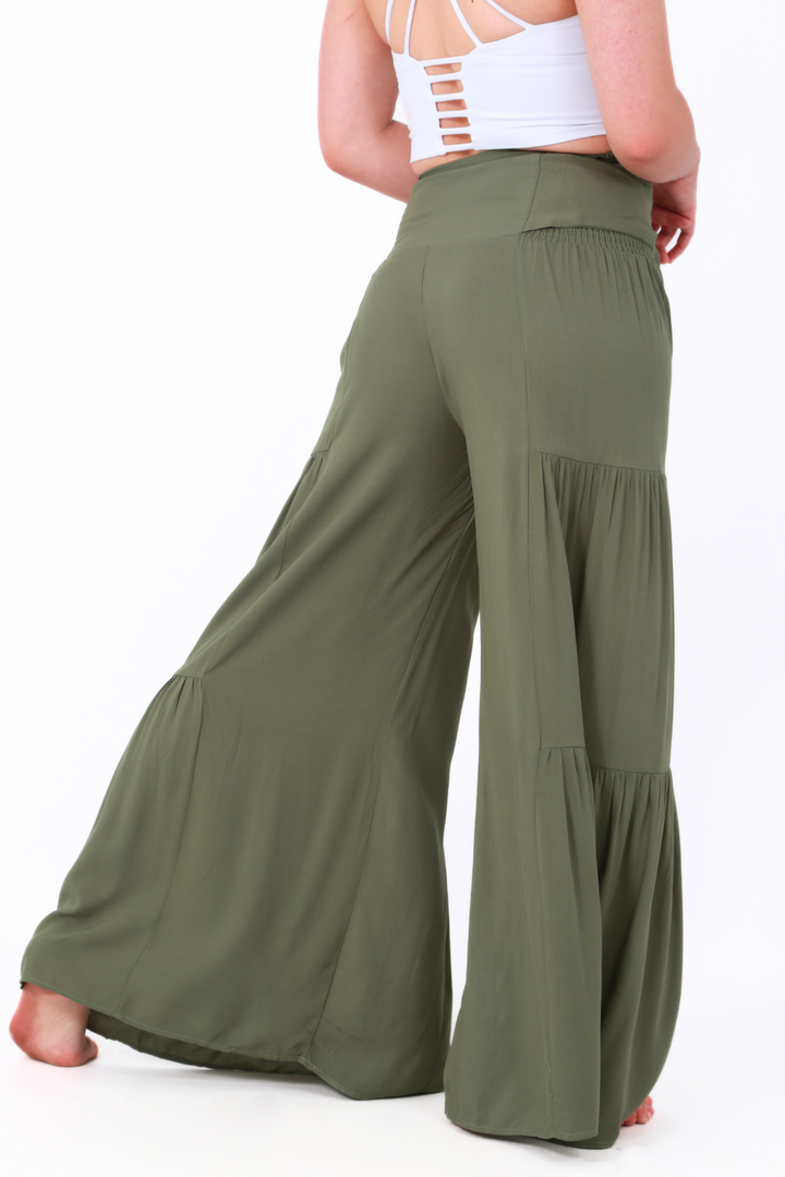 Happy Pants -tie wrap palazzo pants -Greenaos-init aos-animate