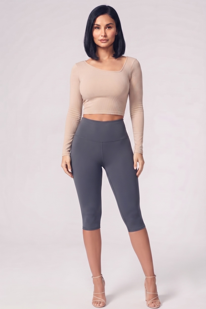 Gym Bunny Smooth capri leggings-Steel Blueaos-init aos-animate