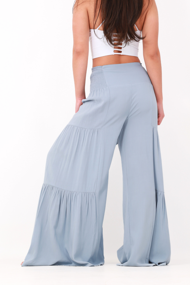 Happy Pants -tie wrap palazzo pants -Light Blueaos-init aos-animate