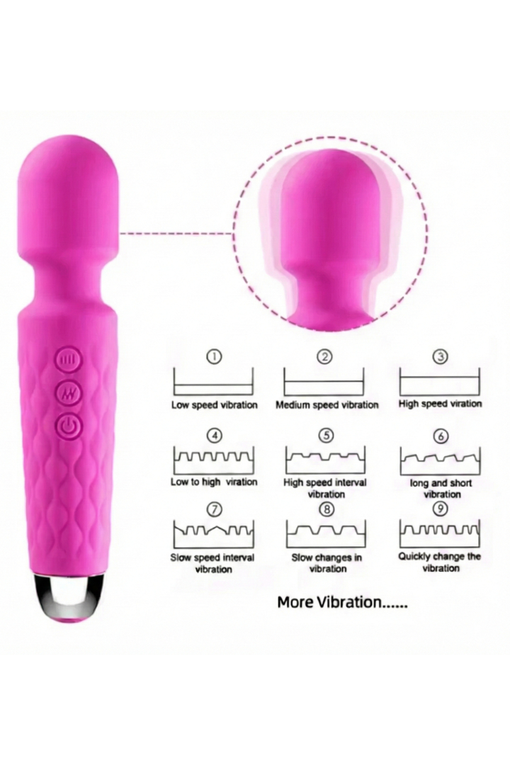 PowerPulse vibrating wand- Cerise pinkaos-init aos-animate