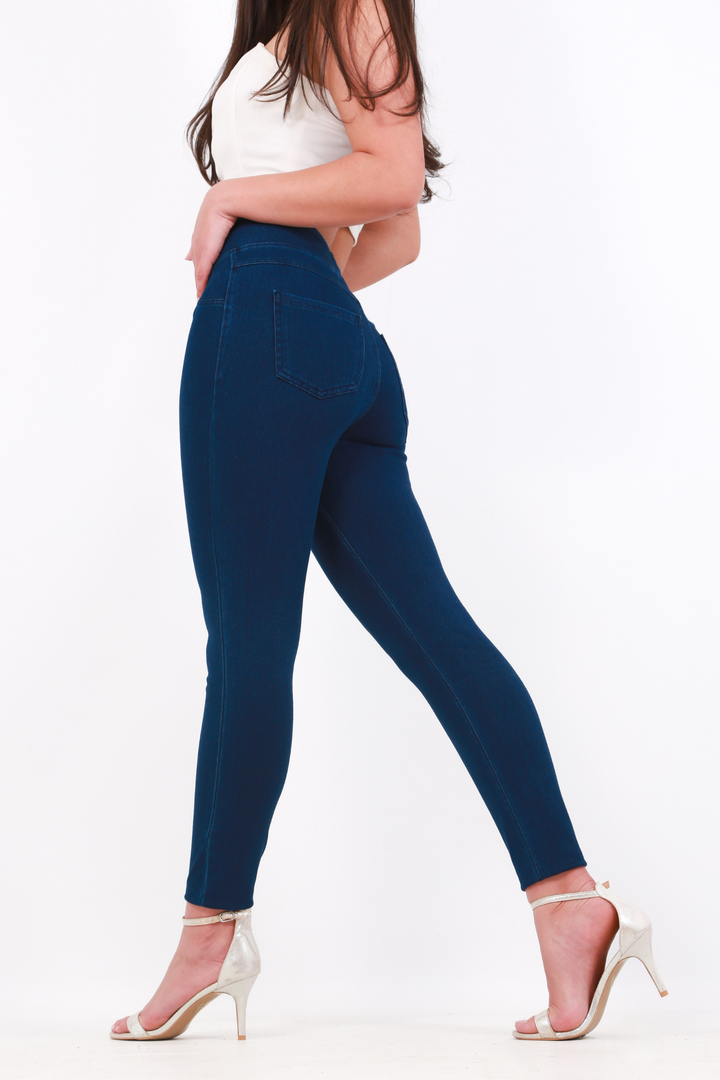 Snugz Super Stretch Denim Leggings in- Dark blueaos-init aos-animate
