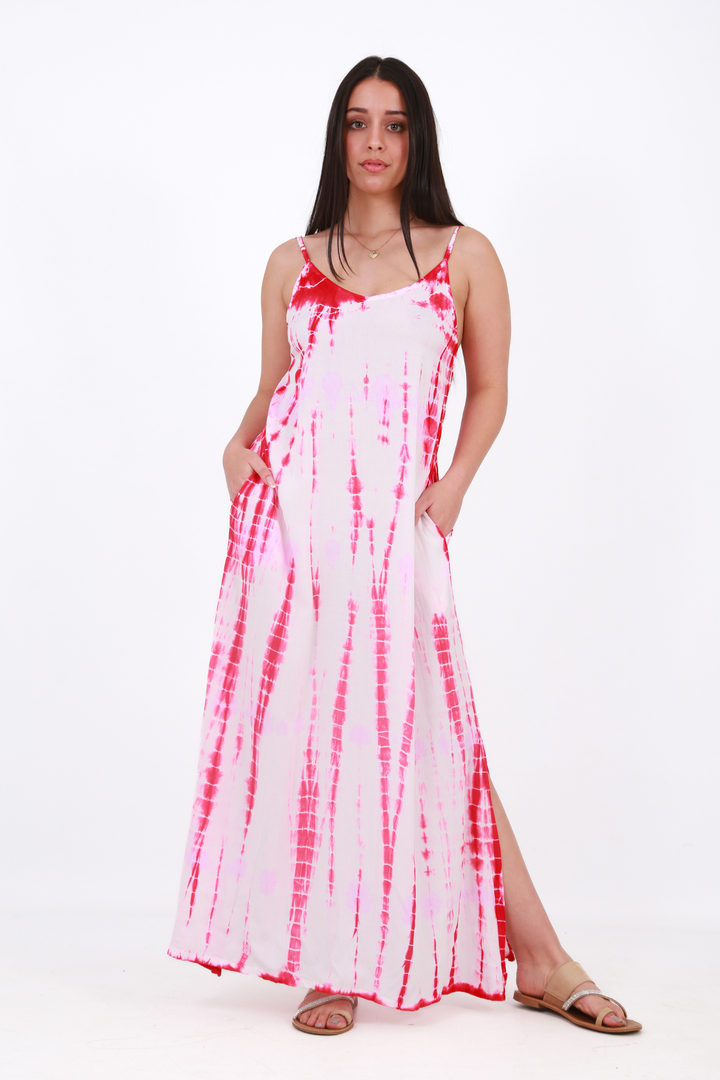 Beach Bunny Maxi Spaghetti beach dress -tie dyed Redaos-init aos-animate