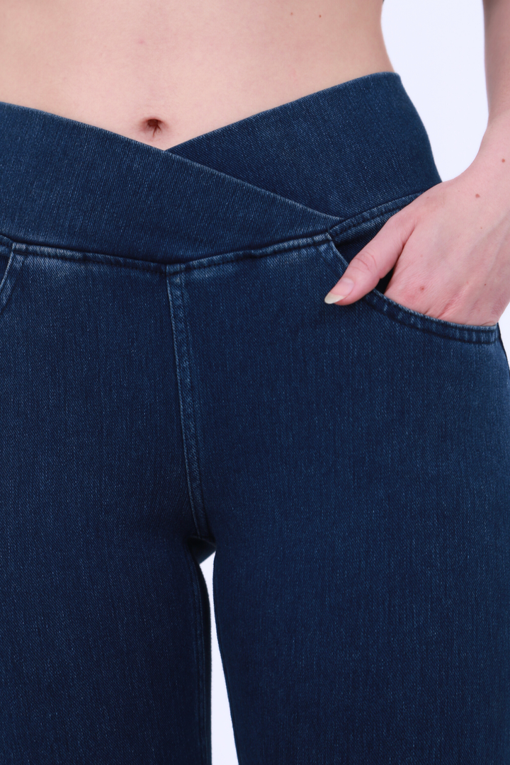 Snugz Crossover High waist Super Stretch Jeggings- Dark blueaos-init aos-animate