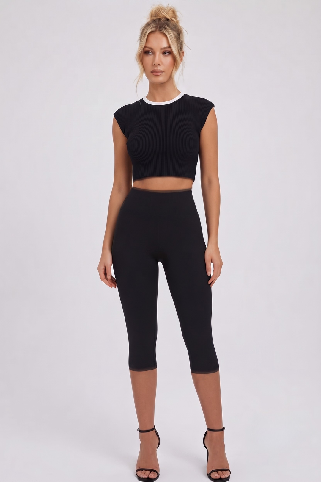 Gym Bunny Smooth capri leggings-Blackaos-init aos-animate