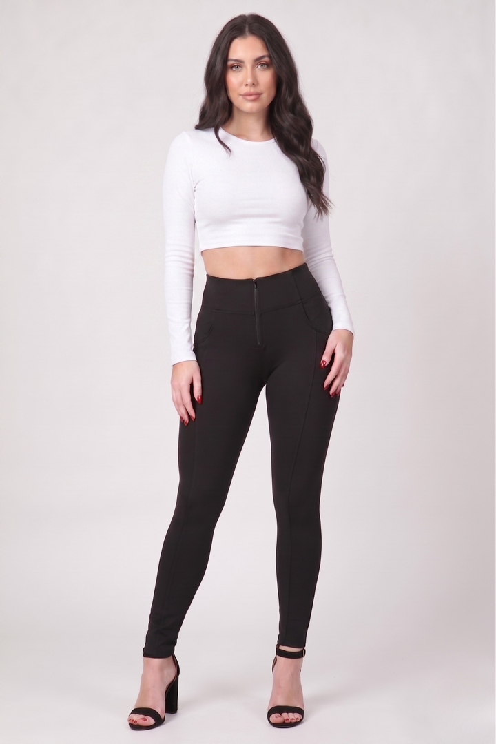 High waist Butt lifting Shaping leggings - Silky Soft Spandex Blackaos-init aos-animate