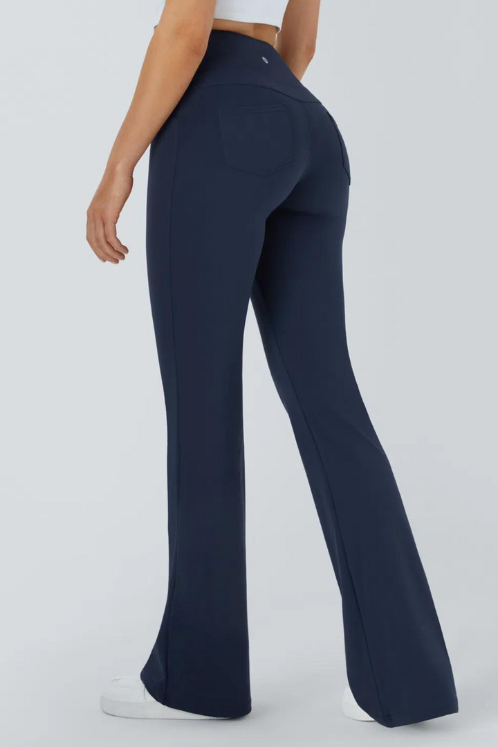 High-Waisted Flare Yoga Leggings- Navyaos-init aos-animate