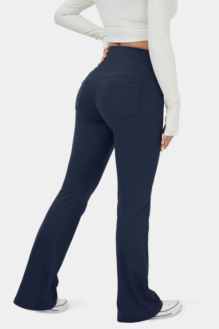 High-Waisted Flare Yoga Leggings- Navyaos-init aos-animate