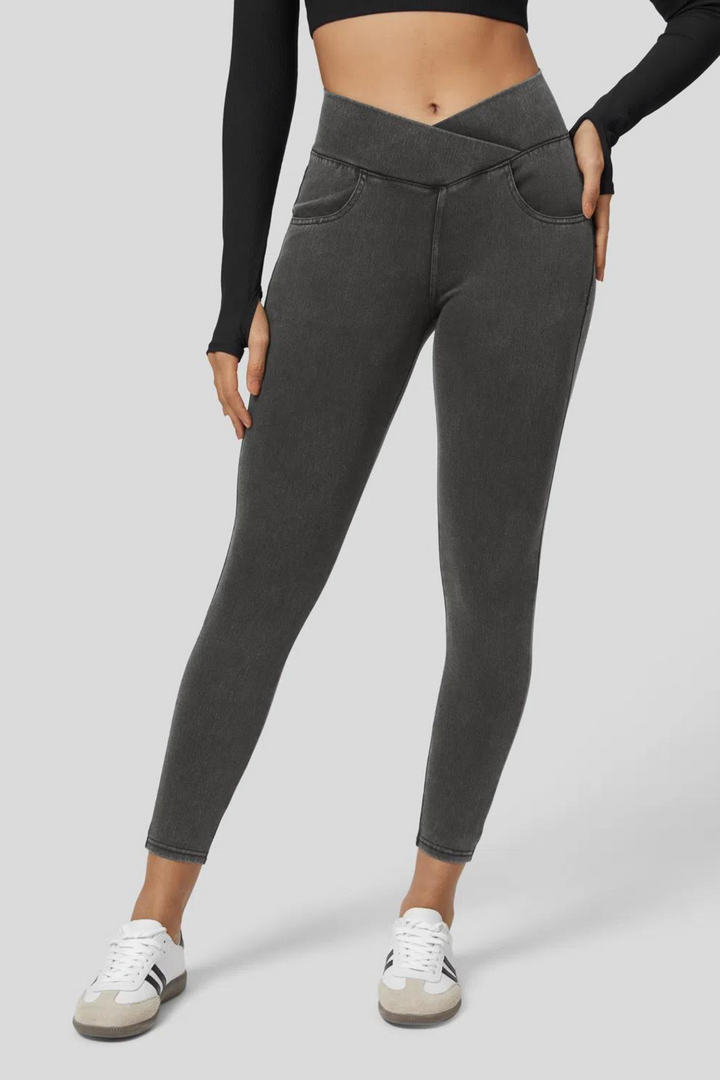 Snugz Super Stretch Denim Leggings- Grey washaos-init aos-animate