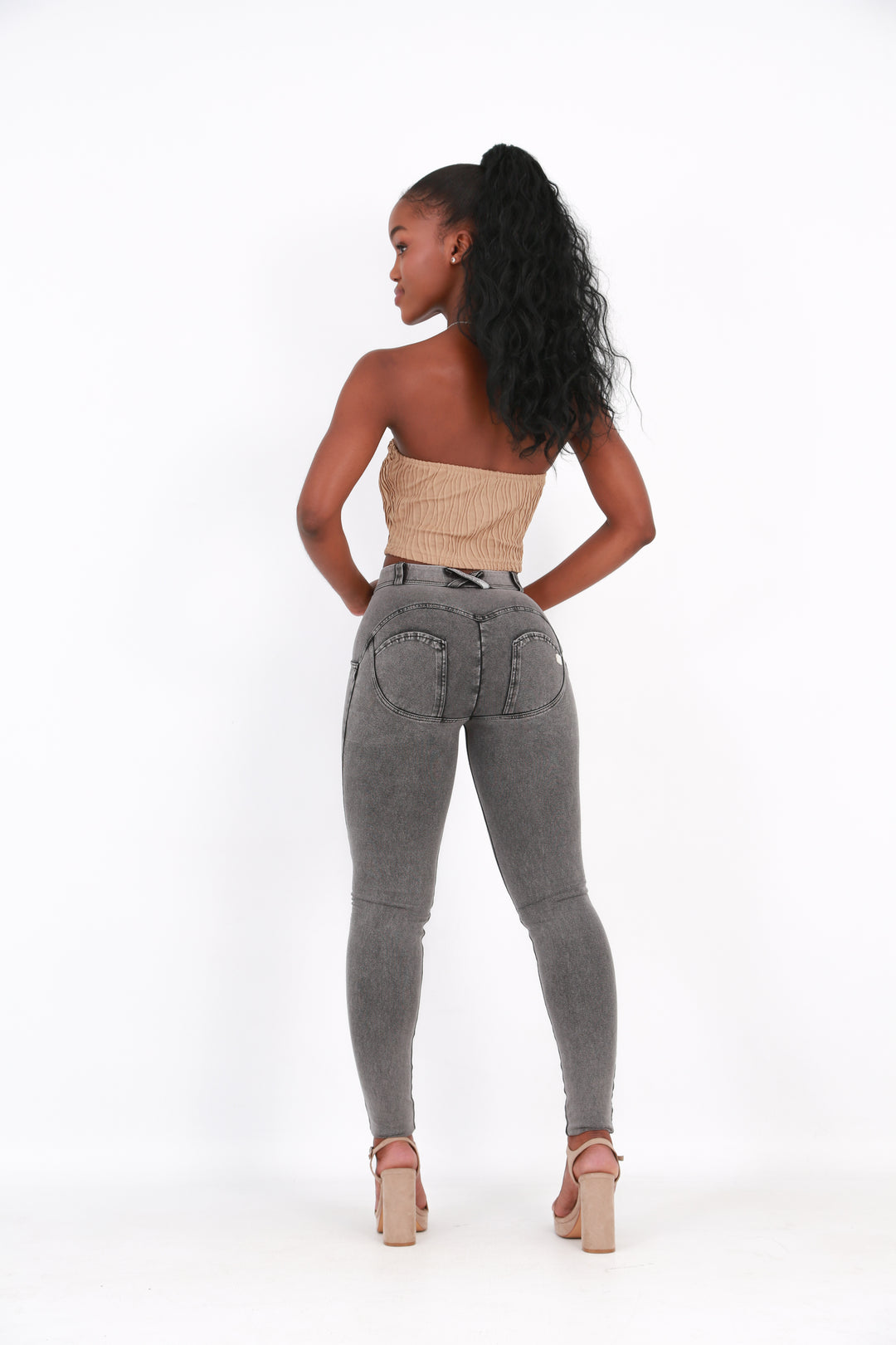 Mid waist  Butt lifting Shaping Jeans/Jeggings -  Black stoneaos-init aos-animate