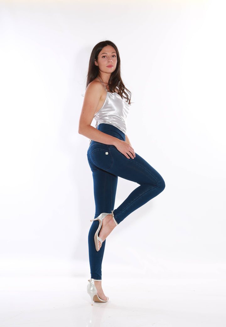 High waist Butt lifting Shaping jeans/Jeggings - Dark Blueaos-init aos-animate