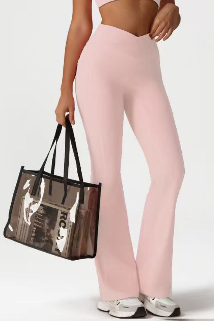 Gym Bunny Pocket-Perfect Flare leggings- Light pinkaos-init aos-animate