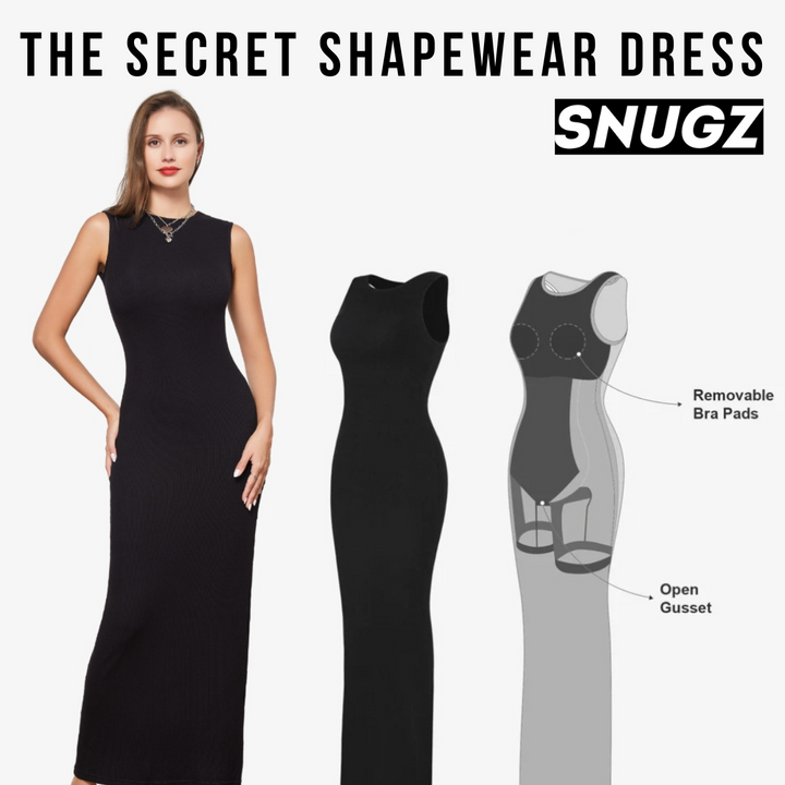 Secret shapewear sleeveless maxi  dress- Blackaos-init aos-animate