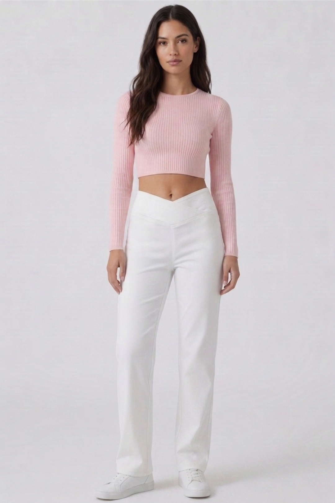Snugz Crossover- straight leg denim pants- Whiteaos-init aos-animate