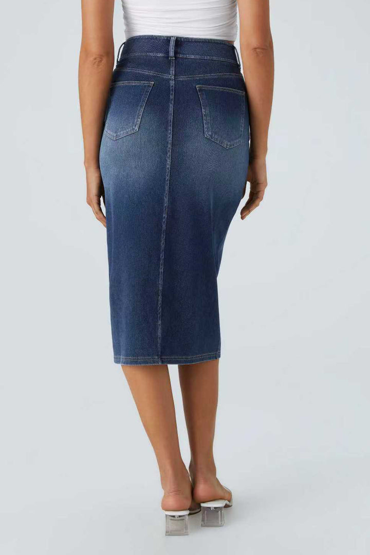 Snugz Super stretch Denim Skirt - Dark blueaos-init aos-animate