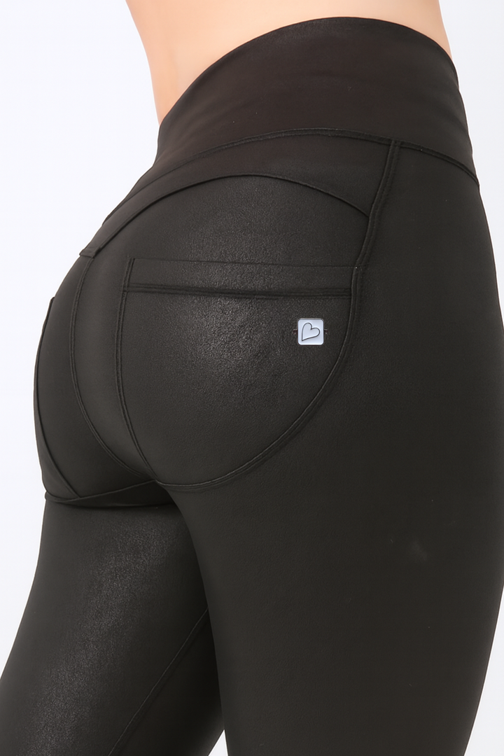 Gym Bunny Booty Boosting Leggings -Faux leatheraos-init aos-animate