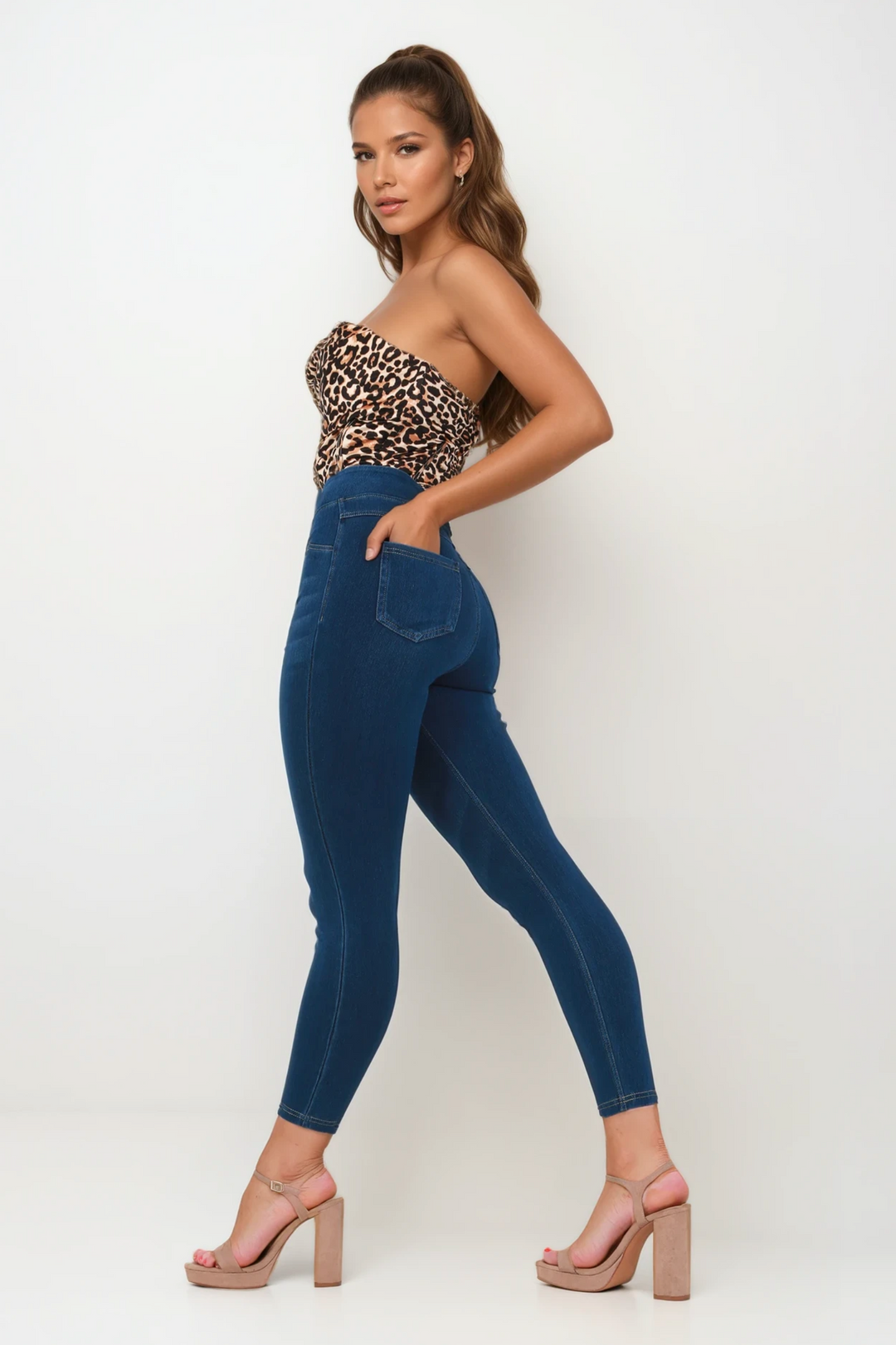 Snugz Super Stretch Denim Leggings- Med blueaos-init aos-animate